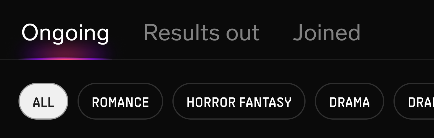 Tabs and genre chips